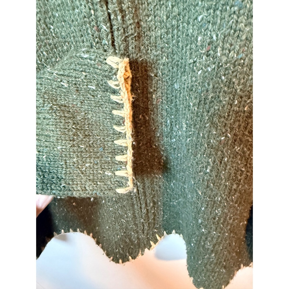 Crazy Horse Liz Claiborne Sweater Green Speckled Knit Zip‎ Up Collared  Size L - Picture 4 of 8